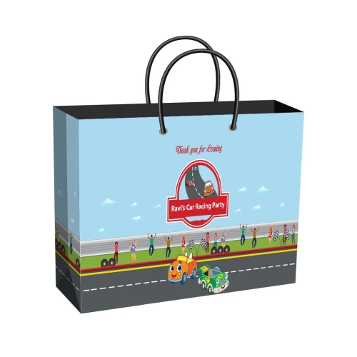 Cars Theme Party Supplies | Wide Gift Bag | Plain or Personalized Return Gift Bag